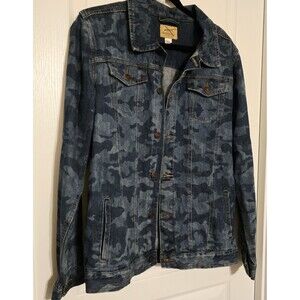 ​Roebuck & Co. Men’s Blue Camo Denim Trucker Jacket - Size XXL Discontinued